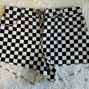 Checkered High Waisted Shorts